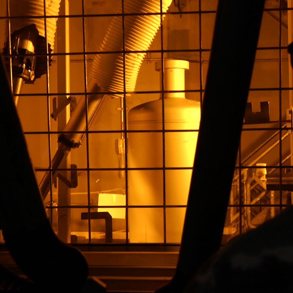 A man viewing nuclear waste